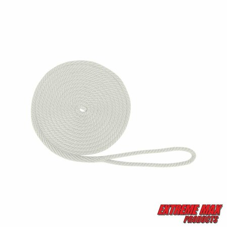 EXTREME MAX Extreme Max 3006.2012 BoatTector Solid Braid MFP Dock Line - 1/2" x 20', White 3006.2012